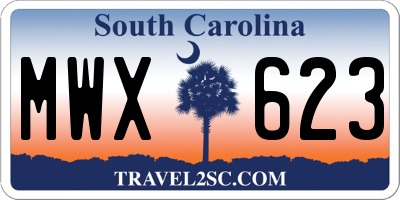 SC license plate MWX623