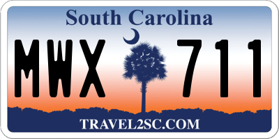 SC license plate MWX711