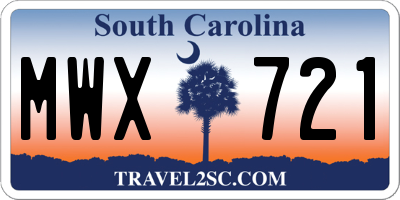 SC license plate MWX721