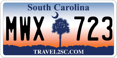 SC license plate MWX723
