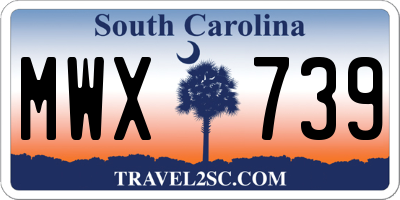 SC license plate MWX739