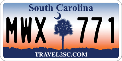 SC license plate MWX771