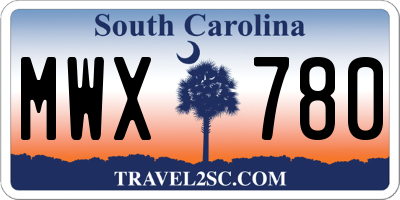SC license plate MWX780