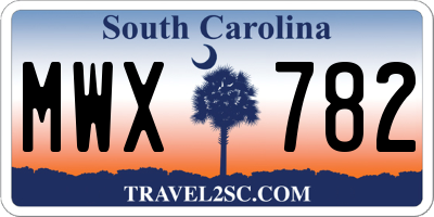 SC license plate MWX782