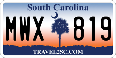 SC license plate MWX819