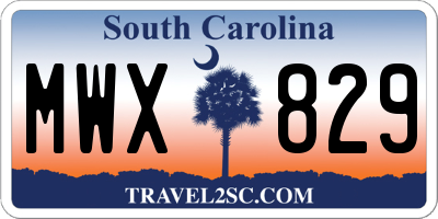 SC license plate MWX829