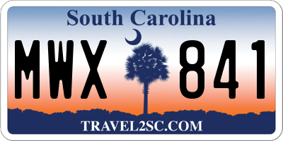 SC license plate MWX841