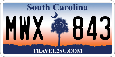 SC license plate MWX843