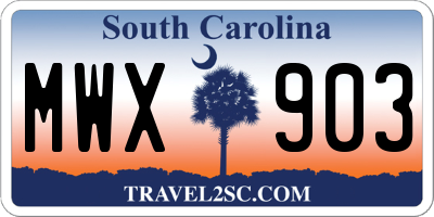 SC license plate MWX903
