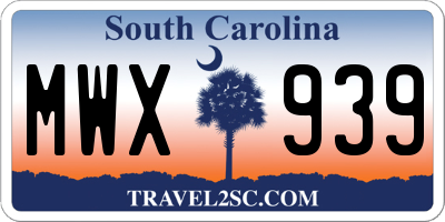 SC license plate MWX939