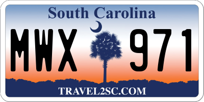 SC license plate MWX971