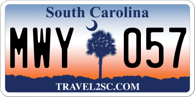 SC license plate MWY057