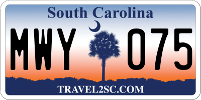 SC license plate MWY075