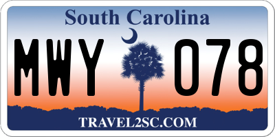 SC license plate MWY078