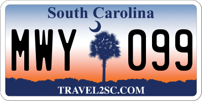 SC license plate MWY099