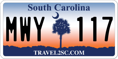 SC license plate MWY117