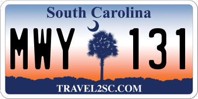 SC license plate MWY131