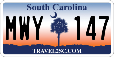 SC license plate MWY147