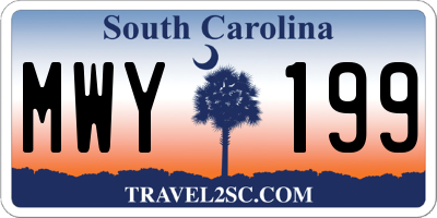 SC license plate MWY199