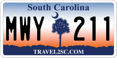 SC license plate MWY211