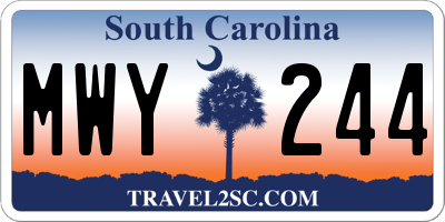 SC license plate MWY244