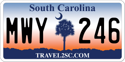 SC license plate MWY246