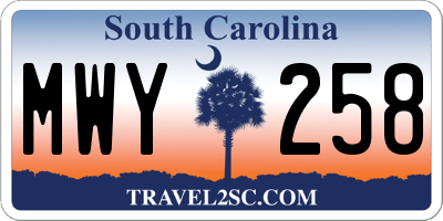 SC license plate MWY258