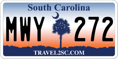 SC license plate MWY272