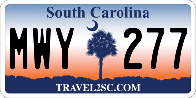 SC license plate MWY277