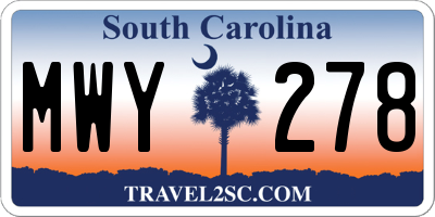 SC license plate MWY278