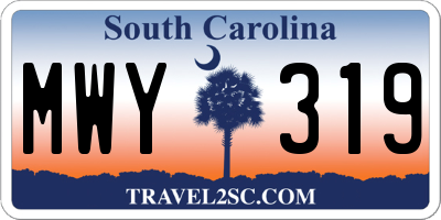 SC license plate MWY319