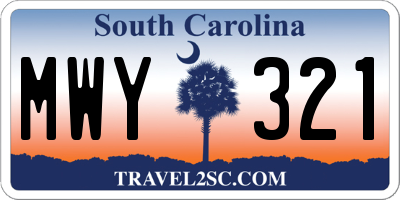 SC license plate MWY321