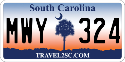 SC license plate MWY324
