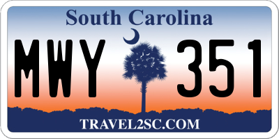 SC license plate MWY351