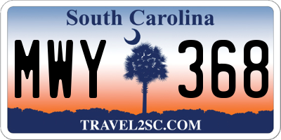 SC license plate MWY368