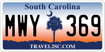 SC license plate MWY369