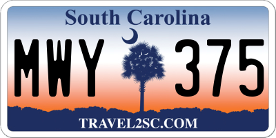 SC license plate MWY375