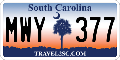 SC license plate MWY377