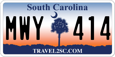 SC license plate MWY414