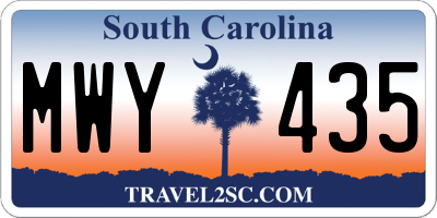 SC license plate MWY435