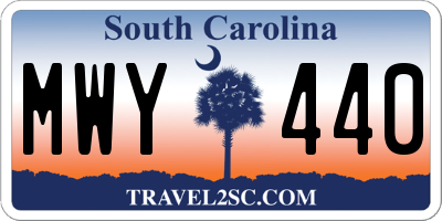 SC license plate MWY440