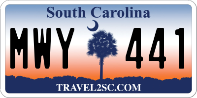 SC license plate MWY441