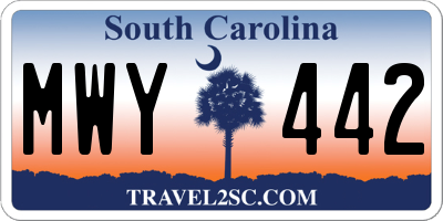 SC license plate MWY442