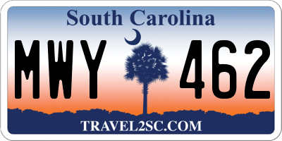 SC license plate MWY462