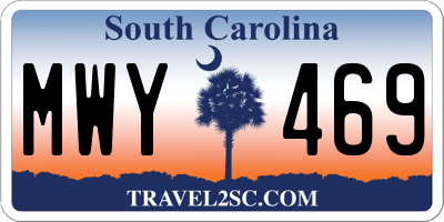 SC license plate MWY469