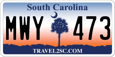 SC license plate MWY473
