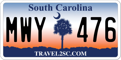 SC license plate MWY476