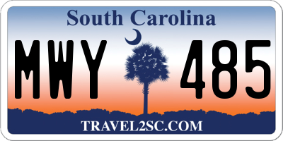 SC license plate MWY485