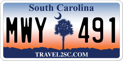 SC license plate MWY491