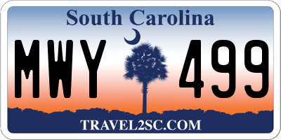 SC license plate MWY499